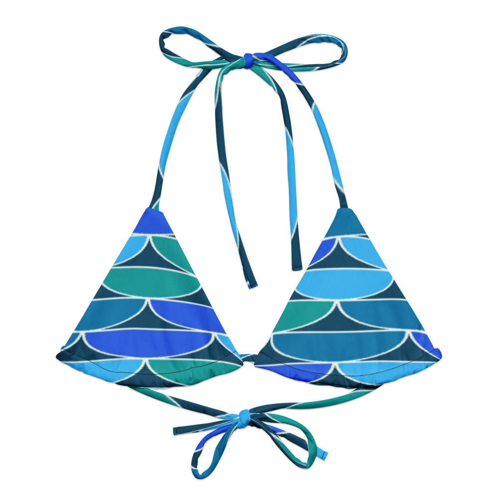 All-Over Print Recycled Padded String Bikini Top